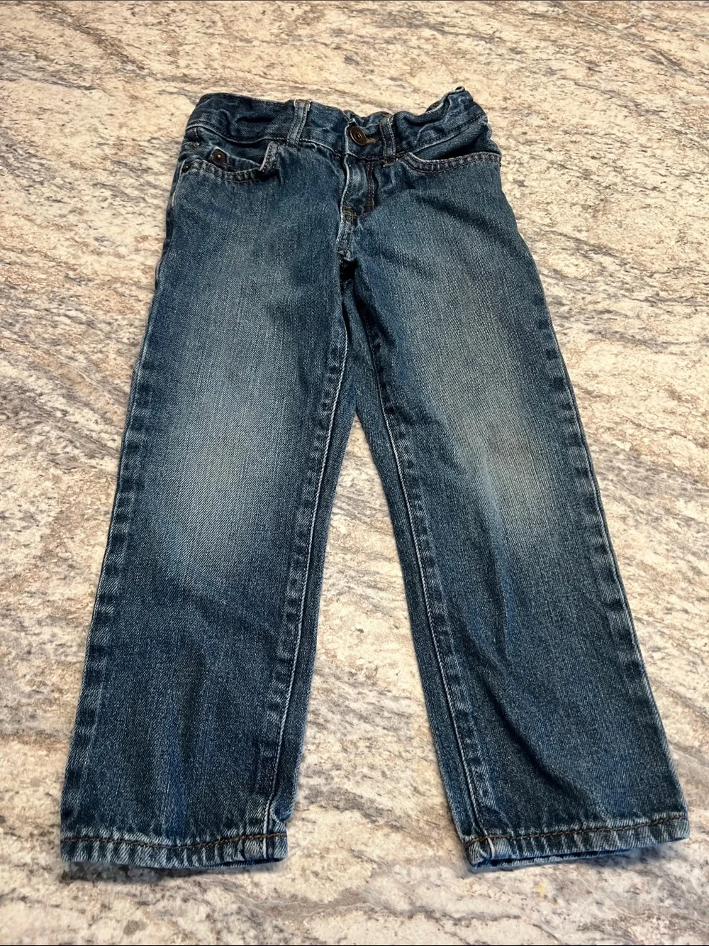 🇺🇸$5🇺🇸 The Children's Place Girls Dark Blue Denim Straight Jeans EUC 4